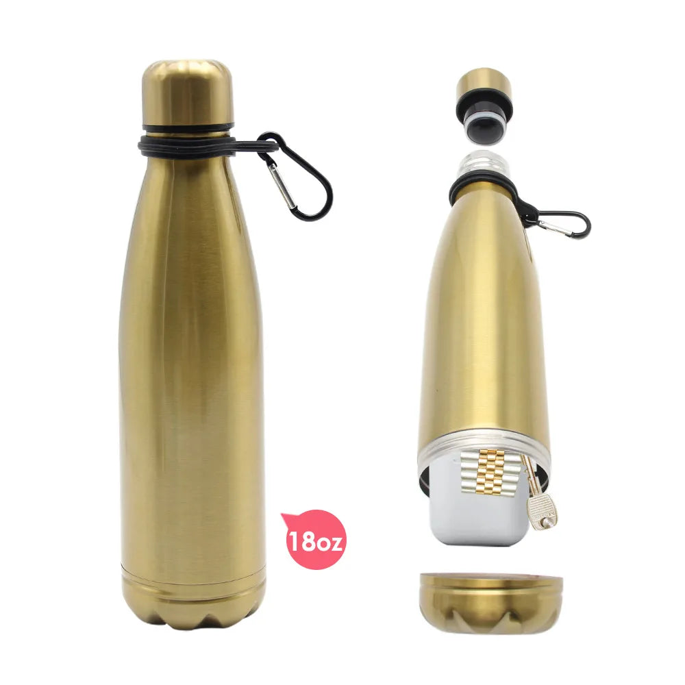 Stainless Steel Hidden Water Bottle Tumbler with Secret Compartment
