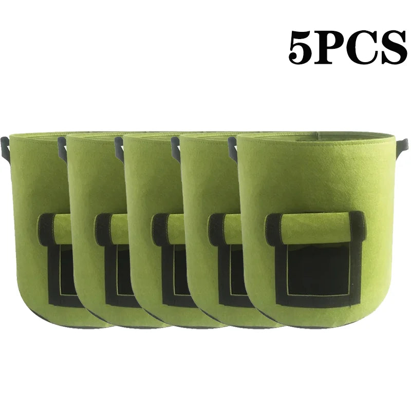 5/10 Gallon Felt Plant Grow Bags Nonwoven Fabric Garden