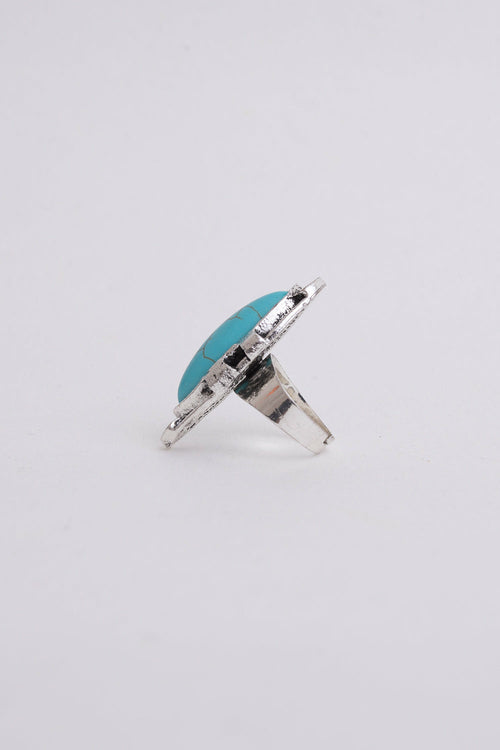 Turquoise Marquise Cut Silver Ring for Elegant Style