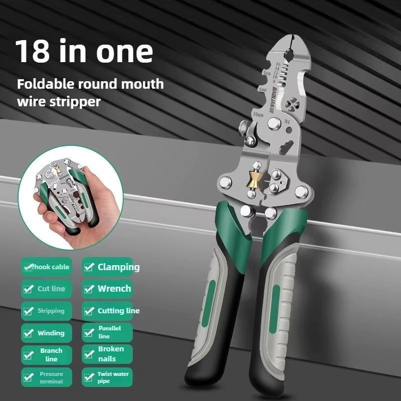 Multi Functional Foldable Electrician Specific Wire Cutting Pliers, Wiring and Pulling Pliers, Wire Splitting and Pressing Plier