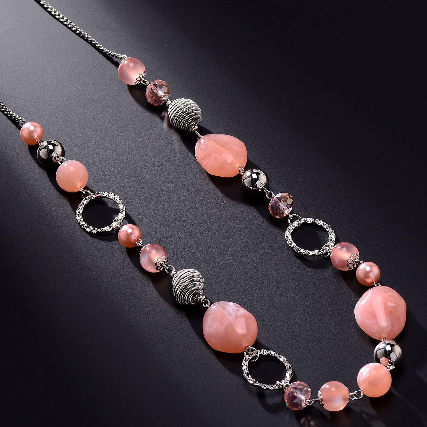 Pearl & Club Long Beaded Necklaces for Women - Fashion Jewelry Sweater Chain Gifts