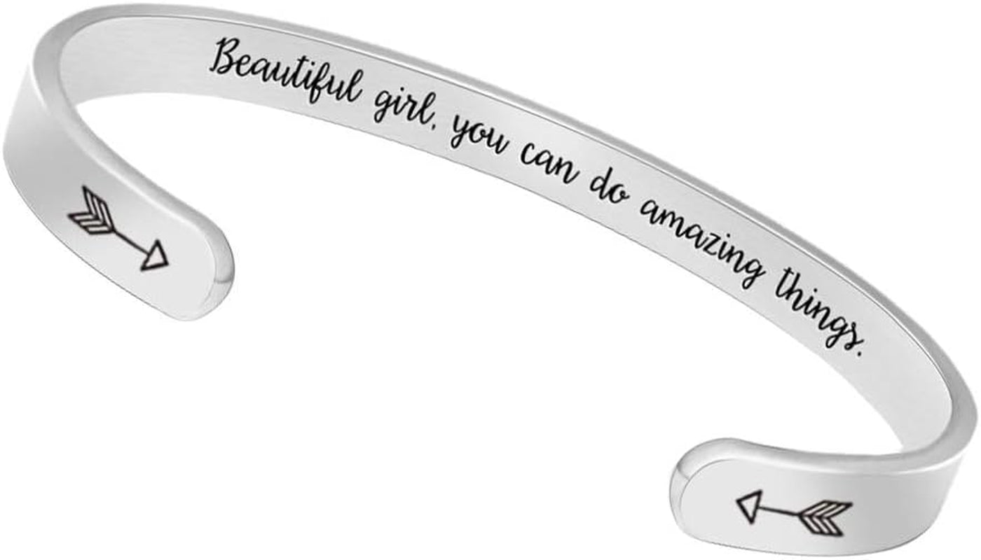 Btysun Inspirational Bracelets for Women - Thoughtful Gifts for Mother's Day, Graduation, and Birthdays - Personalized Cuff Bangles and Friendship Jewelry