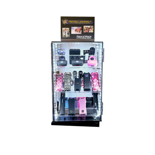 Acrylic LED Rotating Countertop Display w/ Stun Guns Bundle - Inside The Bars