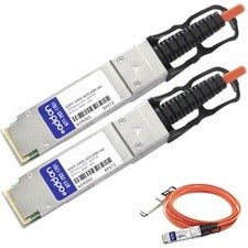 AddOn Cisco QSFP - 100G - AOC20M Compatible TAA Compliant 100GBase - AOC QSFP28 to QSFP28 Direct Attach Cable (850nm, MMF, 20m) - Inside The Bars