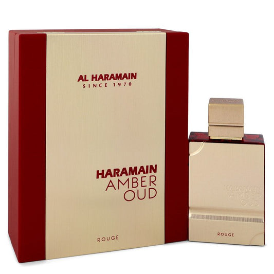 Al Haramain Amber Oud Rouge Eau De Parfum Spray 2 oz Men - Inside The Bars