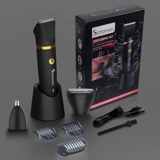 All - in - One Waterproof Electric Grooming Kit for Men - Cordless Trimmer, Shaver & Nose Hair Remover, Perfect for Daily Use & Holiday Gifting - Inside The Bars