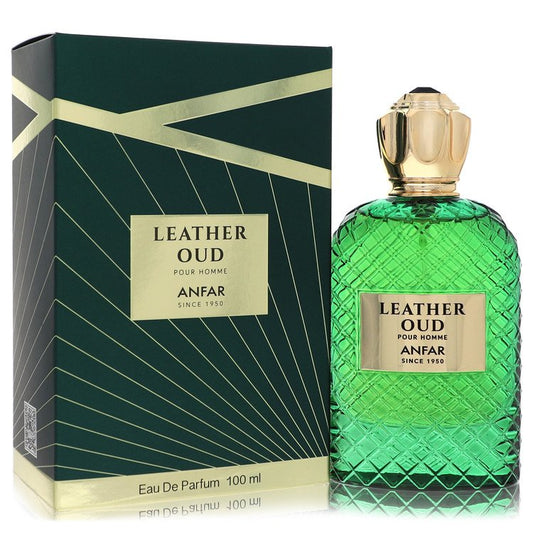 Anfar Leather Oud Eau De Parfum Spray 3.4 oz for Men - Inside The Bars