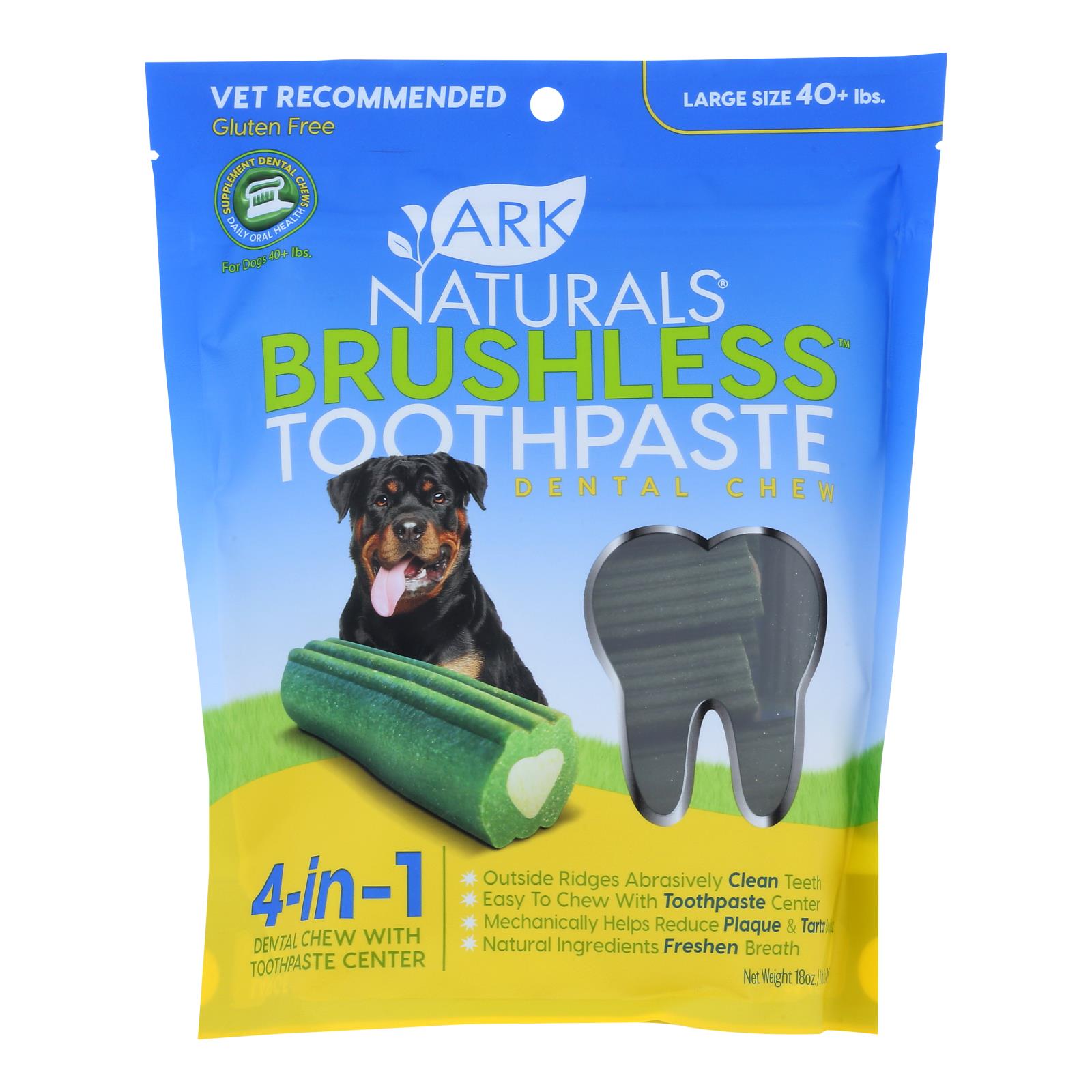 Ark Naturals Brushless Toothpaste Chew Large 18 Ounces - Inside The Bars