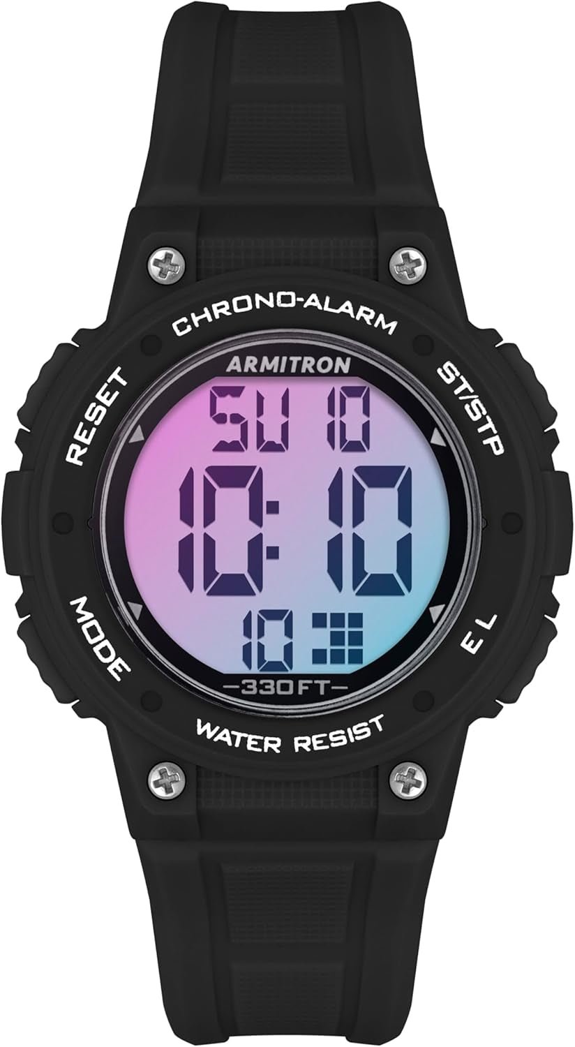 Armitron Sport Women's Digital Chronograph Watch Resin Strap - Inside The Bars