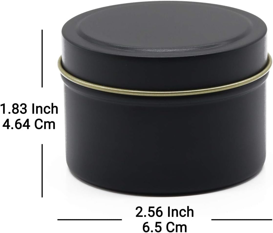 Aroparc 4oz Black Candle Tins 24 Piece Bulk Set for Candle Making - Inside The Bars