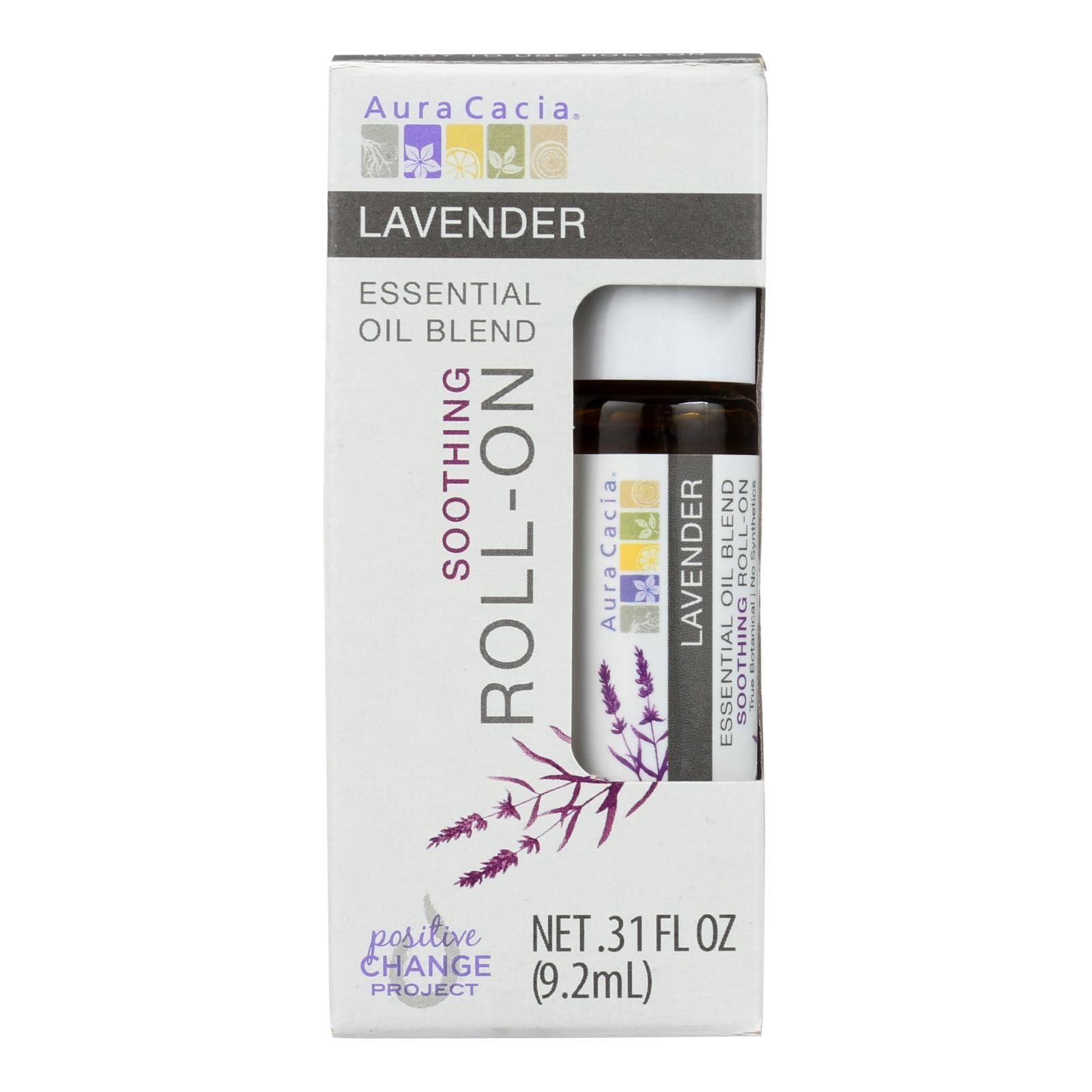Aura Cacia Roll On Essential Oil Lavender Case Of 4 .31 Fl Oz - Inside The Bars