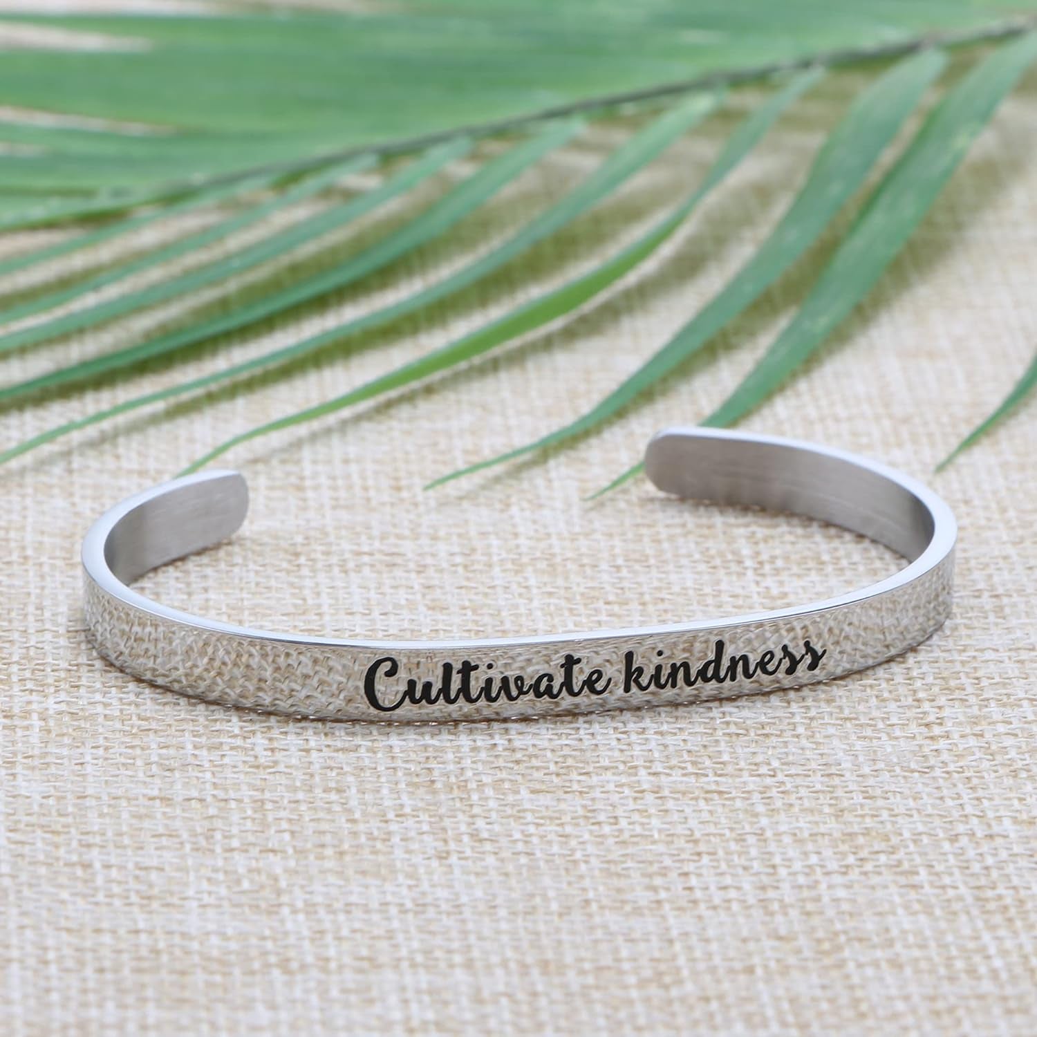 Inspirational Christian Bracelets for Women - Engraved Cuff Bangle with Proverbs 3:3 Scripture Jewelry Promoting Kindness