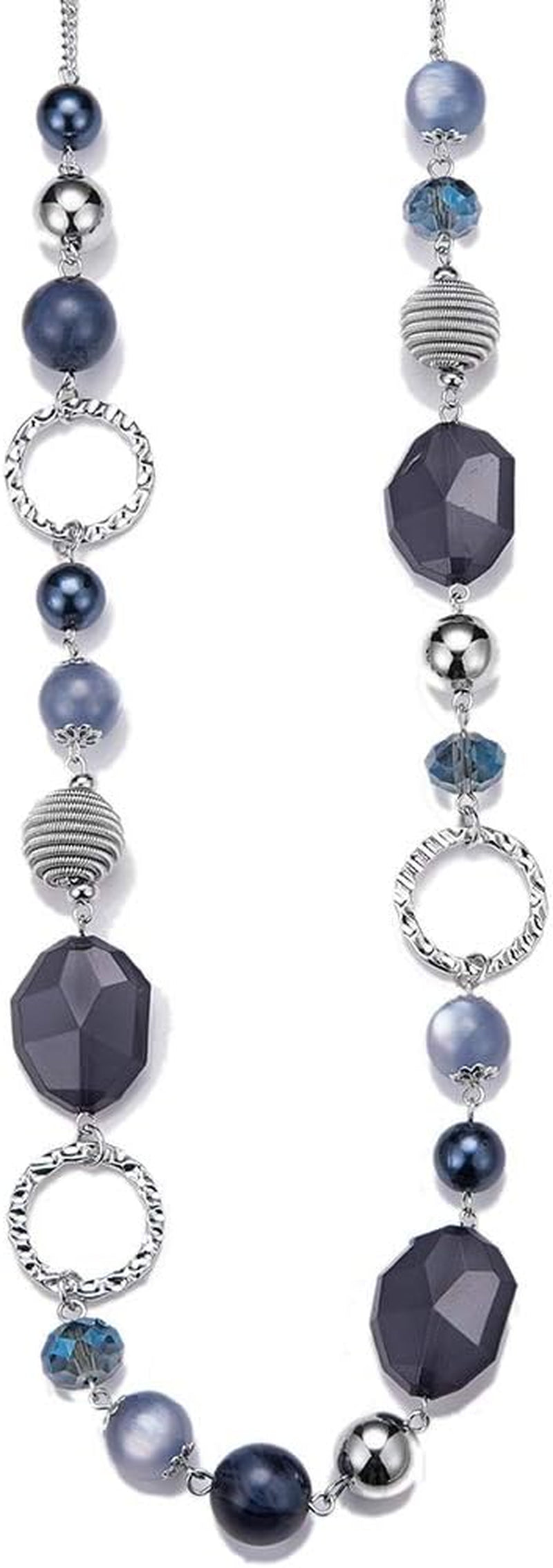 Pearl & Club Long Beaded Necklaces for Women - Fashion Jewelry Sweater Chain Gifts