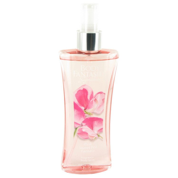 Body Fantasies Signature Pink Sweet Pea Fantasy by Parfums De Coeur Body Spray 8 oz for Women - Inside The Bars