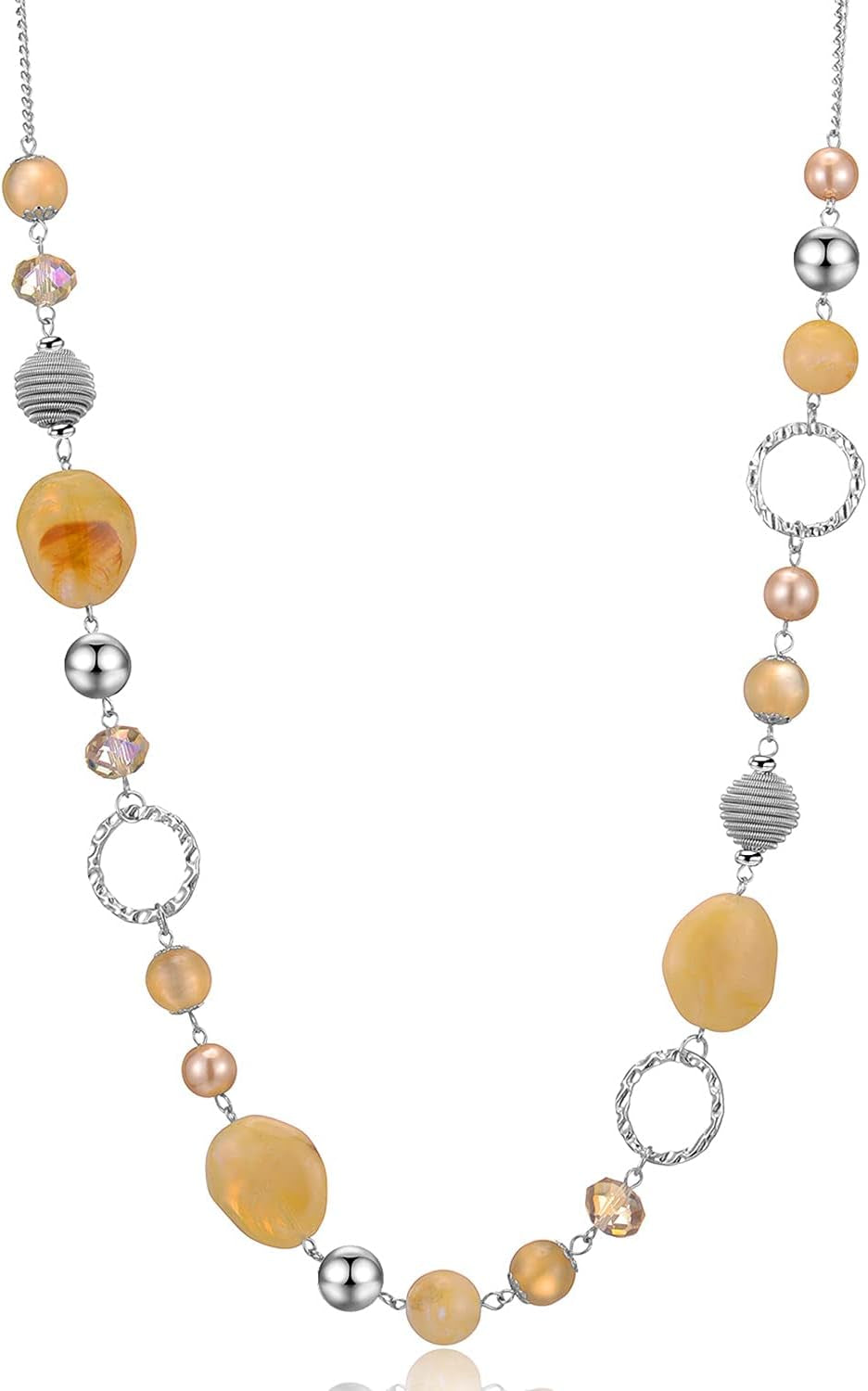Pearl & Club Long Beaded Necklaces for Women - Fashion Jewelry Sweater Chain Gifts
