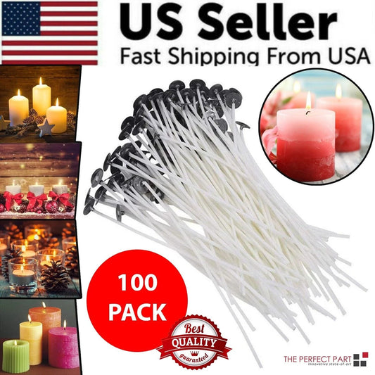 Candle Wicks 6 Inch Cotton Core Candle Making Supplies 100PCS - Inside The Bars