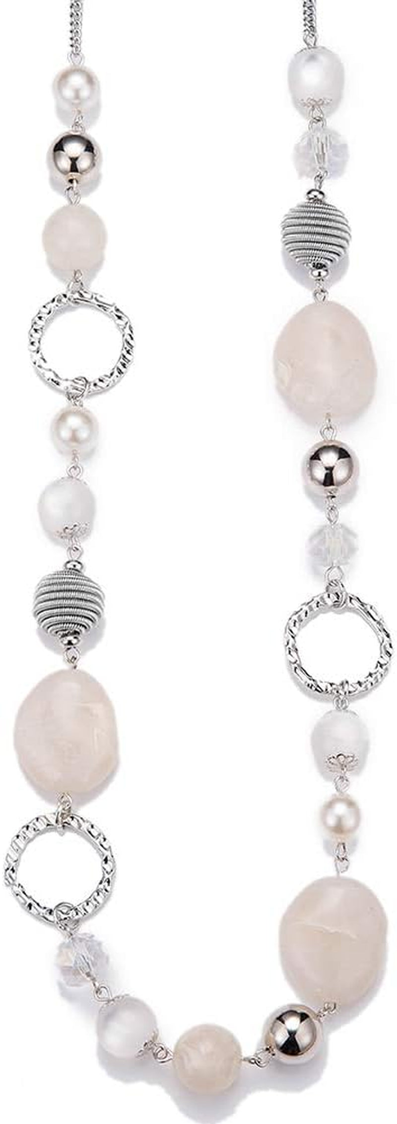 Pearl & Club Long Beaded Necklaces for Women - Fashion Jewelry Sweater Chain Gifts