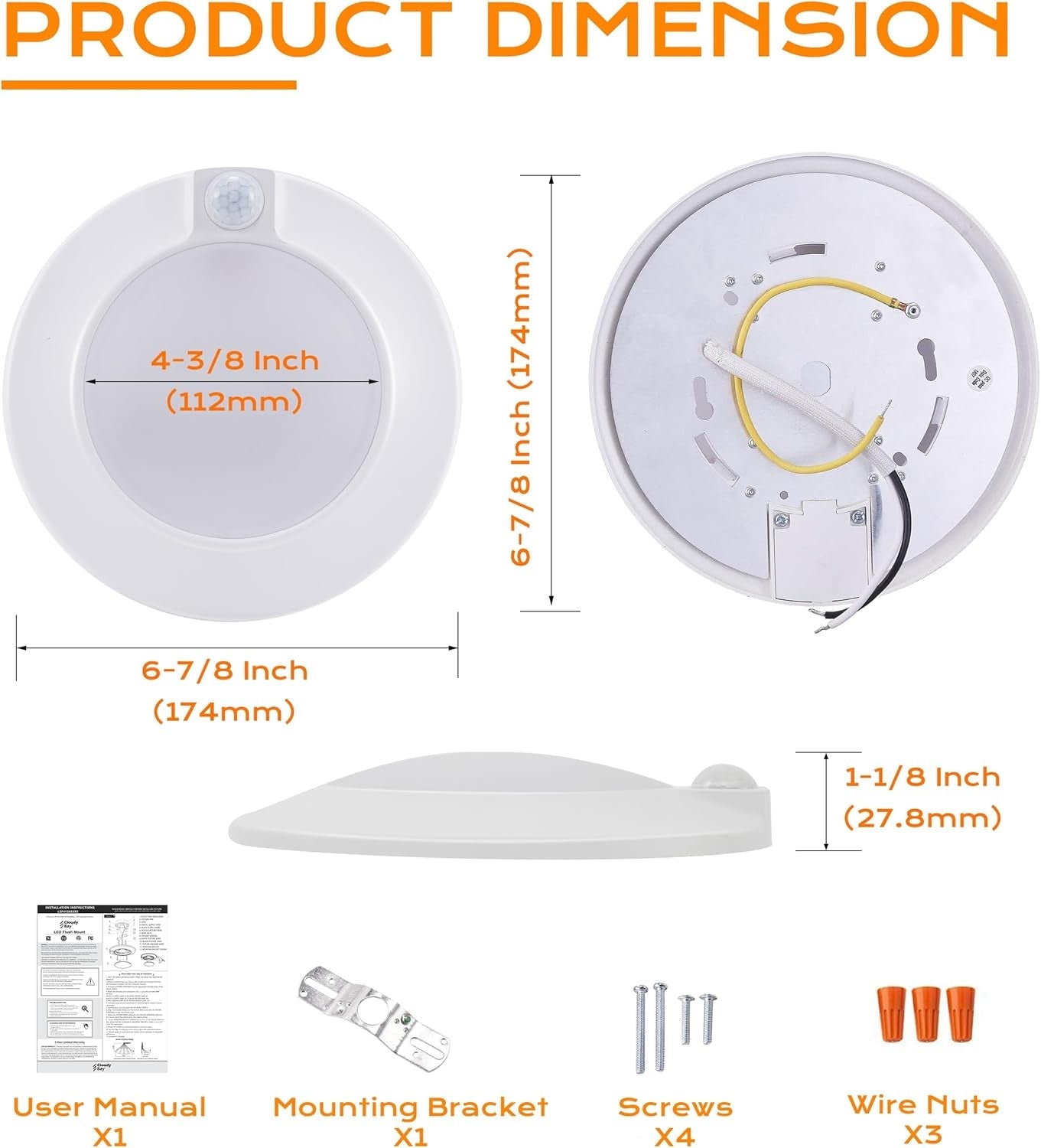 Cloudy Bay 4 - Pack Motion Sensor Indoor Ceiling Light - Inside The Bars