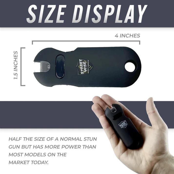 Compact 24 Million Volt Keychain Stun Gun with Flashlight - Inside The Bars