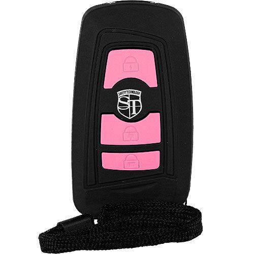 Compact 27 Million Volt Pink Stun Gun with Alarm and LED Light - Inside The Bars
