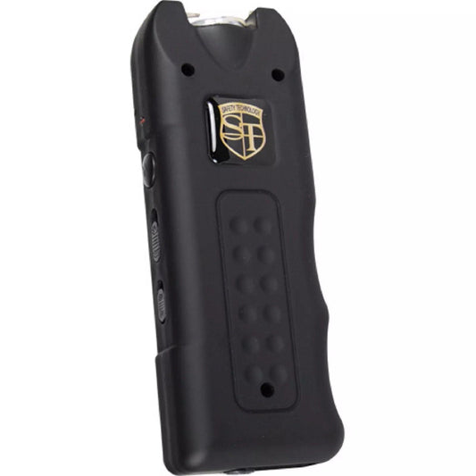 Compact MultiGuard Stun Gun with Siren and LED Flashlight - Rechargeable Defense Tool in Black - Inside The Bars