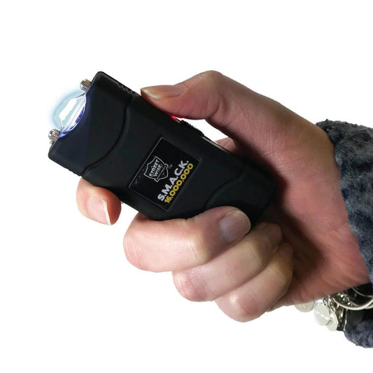 Compact Self - Defense Keychain Set - Powerful Stun Gun & Pepper Spray Gel with LED Light, USB Rechargeable Safety Tool for Women's Protection BLACK - Inside The Bars