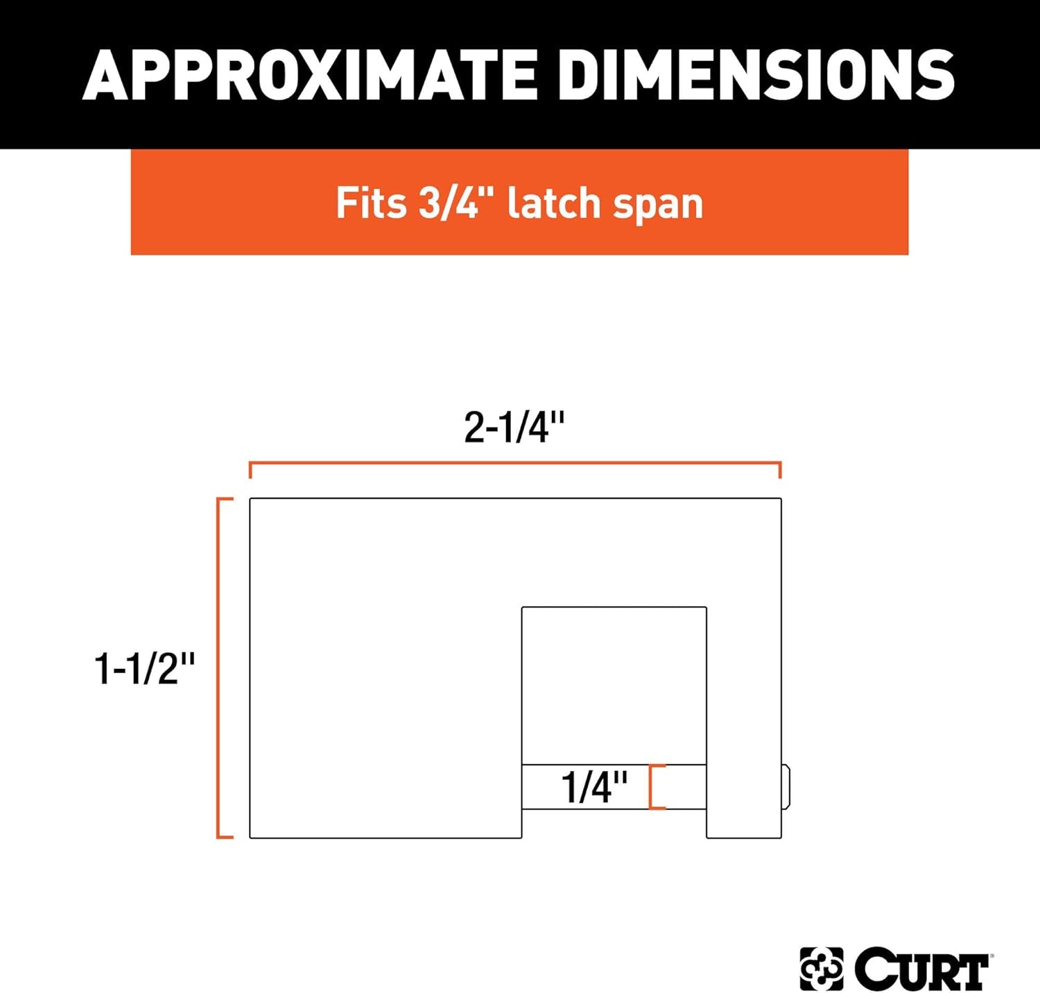 CURT 23546 Brass Trailer Tongue Coupler Lock 1/4 Inch Pin - Inside The Bars