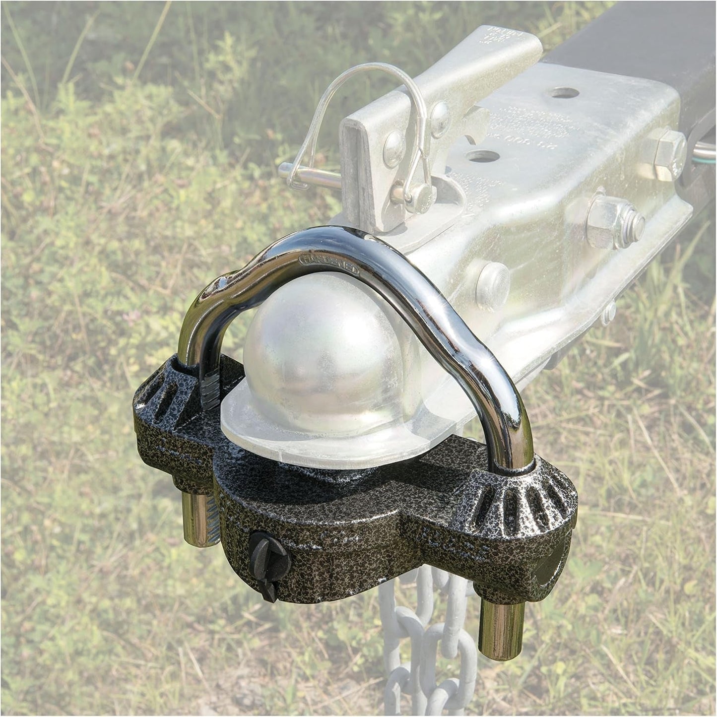 CURT 23659 Hammer - Tone Epoxy Coated Steel Trailer Lock - Inside The Bars