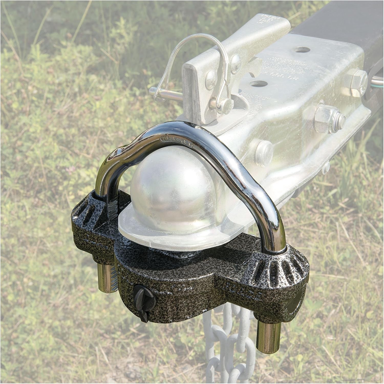 CURT 23659 Hammer - Tone Epoxy Coated Steel Trailer Lock - Inside The Bars
