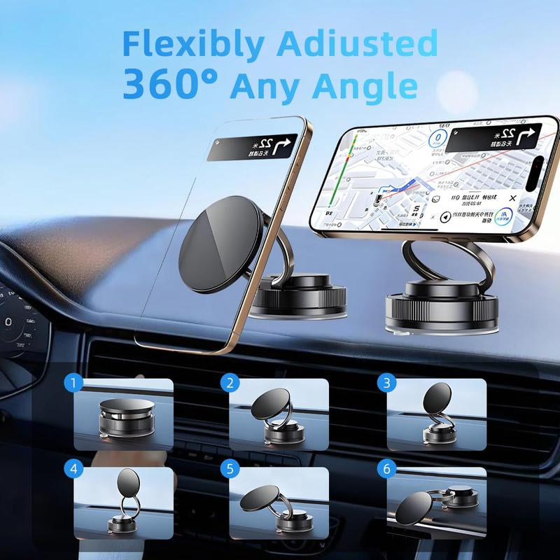 360° Rotatable Magnetic Phone Holder – Strong Suction Mount for Magsafe, Ideal for Car/Mirror/Gym/Shower/Or Smooth Surface, Compatible with All Smartphones