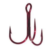 Daiichi Treble Hook 4X Strong Round Bend Bleeding Red #4 4ct - Inside The Bars