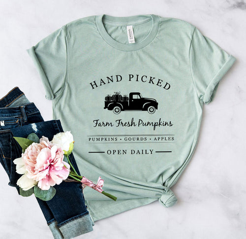 Farm Fresh Pumpkins Shirt Unisex Cotton T-Shirt for Fall