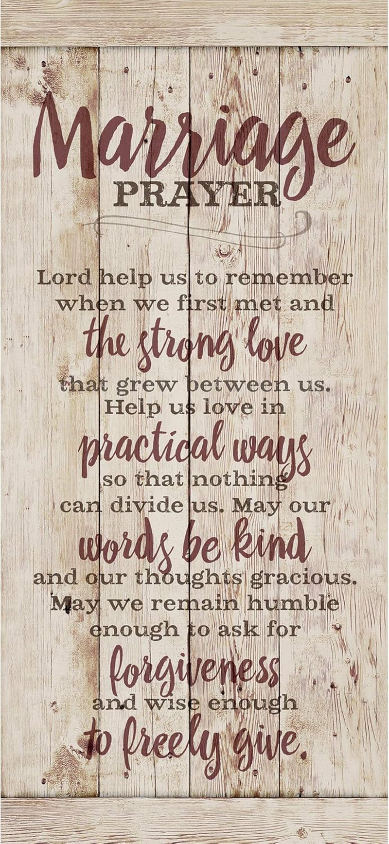 DEXSA Marriage Prayer Wood Plaque - 5.5" x 12" - Original Verse - Wall Hanging Decoration - Made in USA - Christian Family Home Decor