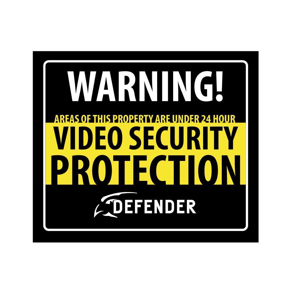 Defender Indoor Video Security System Warning Sign w/Stickers - Inside The Bars
