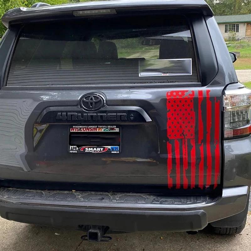 Distressed Vertical American Flag Car Decals for Pickup Trucks - Tailgate Stickers for FORD F150, DODGE RAM, GMC SIERRA - Inside The Bars