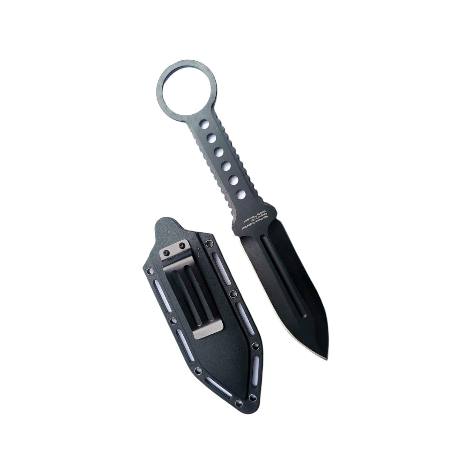 Double Edge Boot Knife Full Tang w/ Clip - Inside The Bars