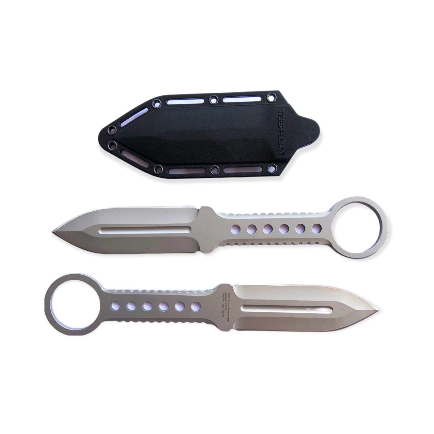 Double Edge Boot Knife Full Tang w/ Clip - Inside The Bars