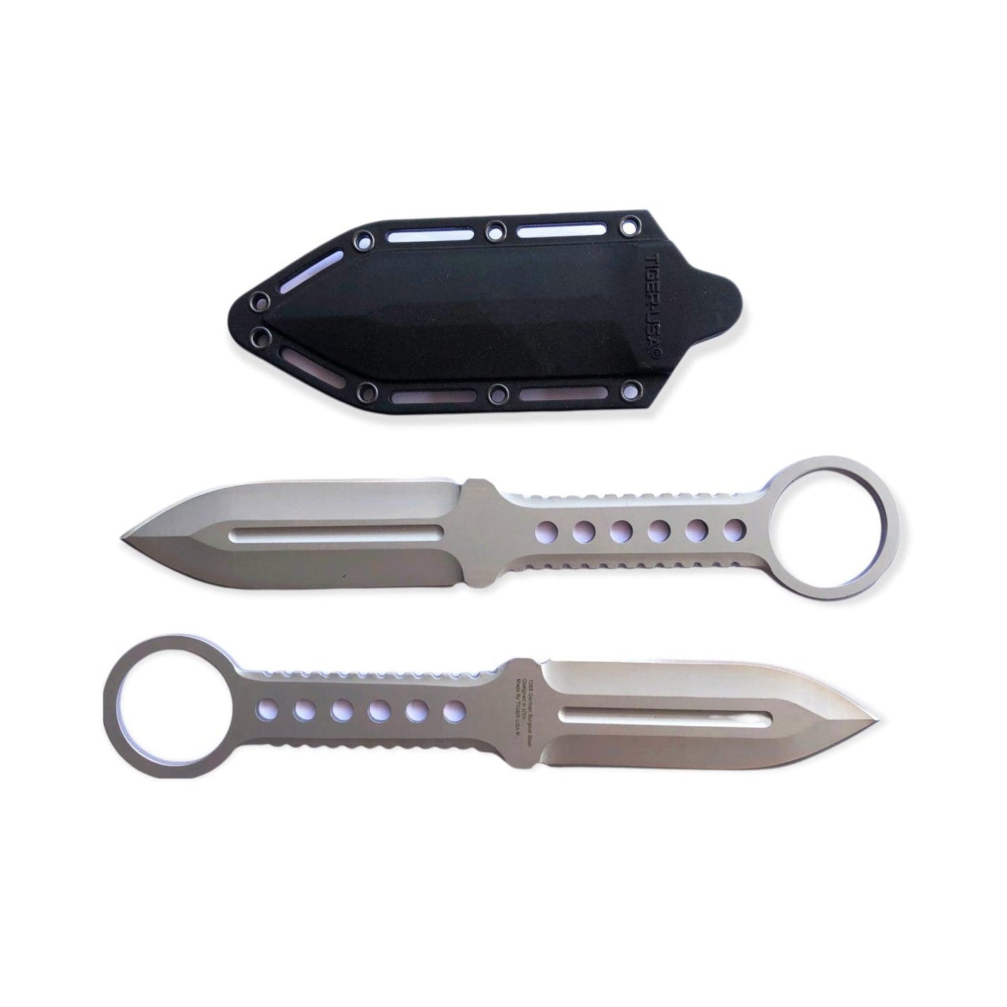 Double Edge Boot Knife Full Tang w/ Clip - Inside The Bars