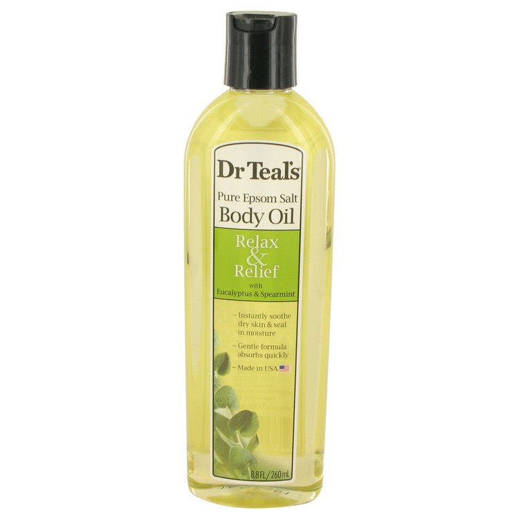 Dr Teal's Bath Additive Eucalyptus Oil by Dr Teal's Pure Epson Salt Body Oil Relax & Relief with Eucalyptus & Spearmint 8.8 oz for Women - Inside The Bars