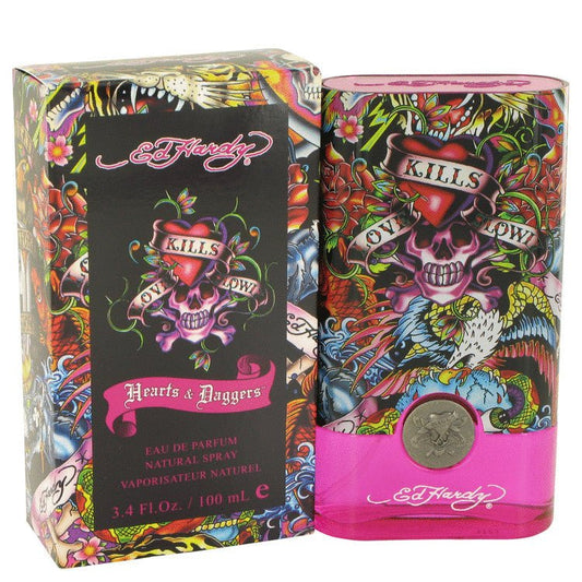 Ed Hardy Hearts & Daggers by Christian Audigier Eau De Parfum Spray for Women - Inside The Bars