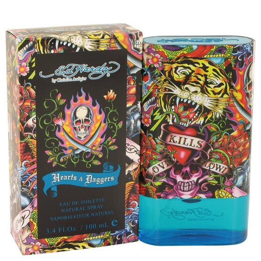 Ed Hardy Hearts & Daggers by Christian Audigier Eau De Toilette Spray 3.4 oz for Men - Inside The Bars