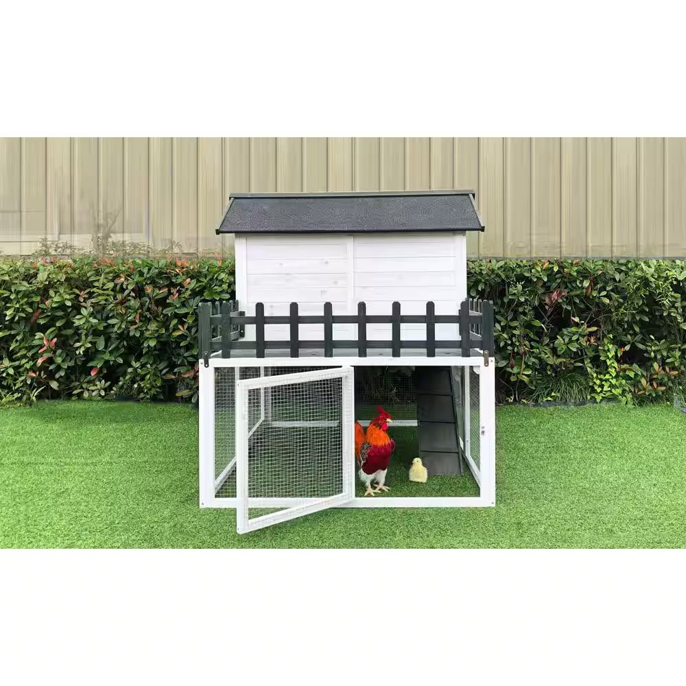 Elevated Wooden Chicken Coop for 1 to 3 Chickens - Inside The Bars