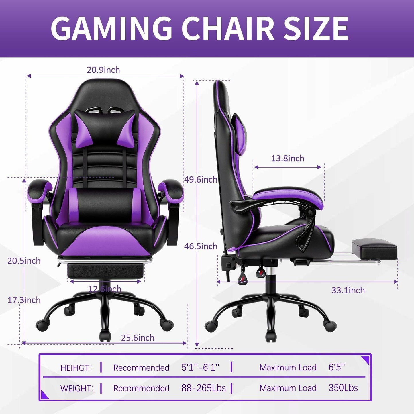 Ergonomic Gaming Chair for Adults with Adjustable Height - Inside The Bars
