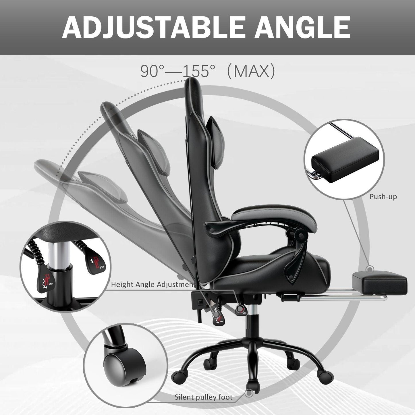 Ergonomic Gaming Chair for Adults with Adjustable Height - Inside The Bars