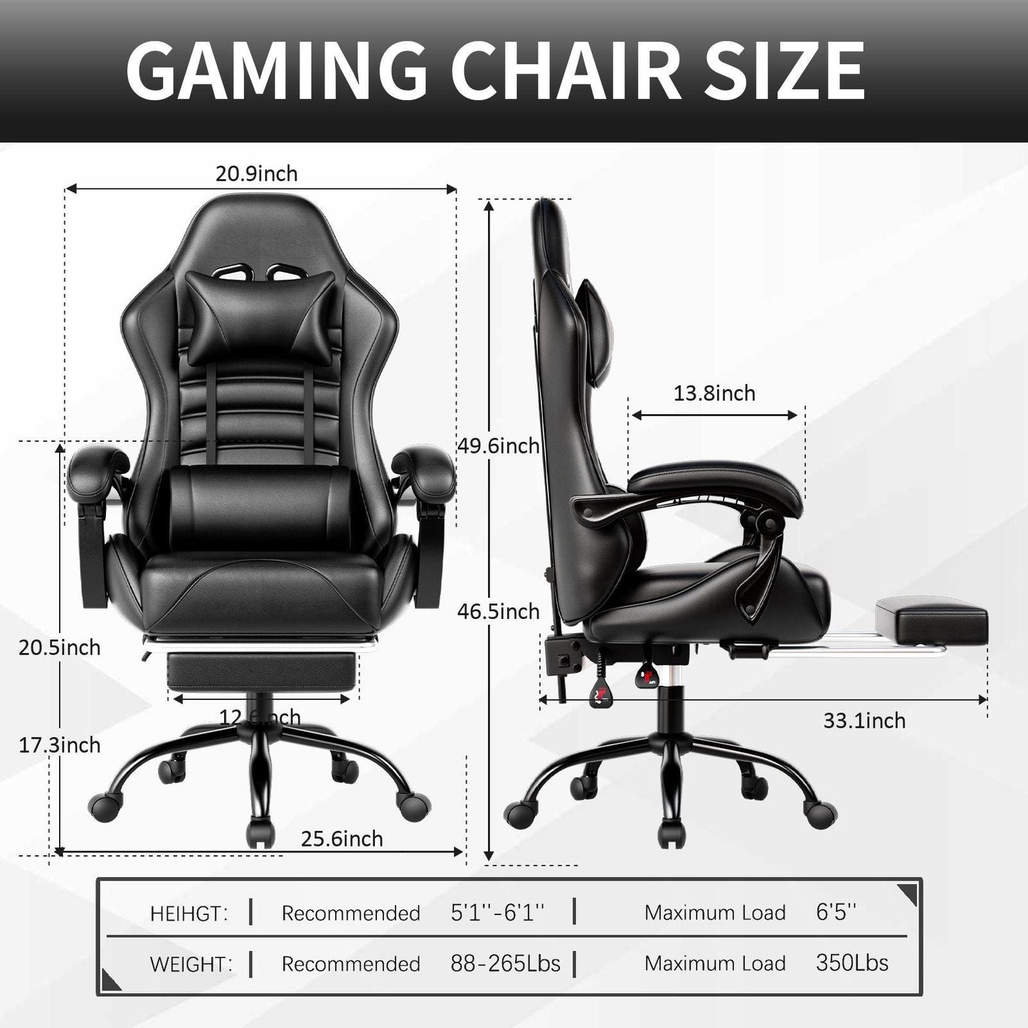 Ergonomic Gaming Chair for Adults with Adjustable Height - Inside The Bars