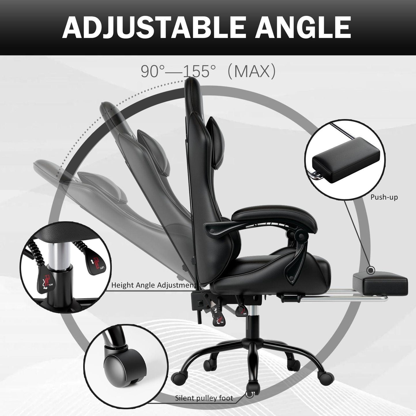 Ergonomic Gaming Chair for Adults with Adjustable Height - Inside The Bars