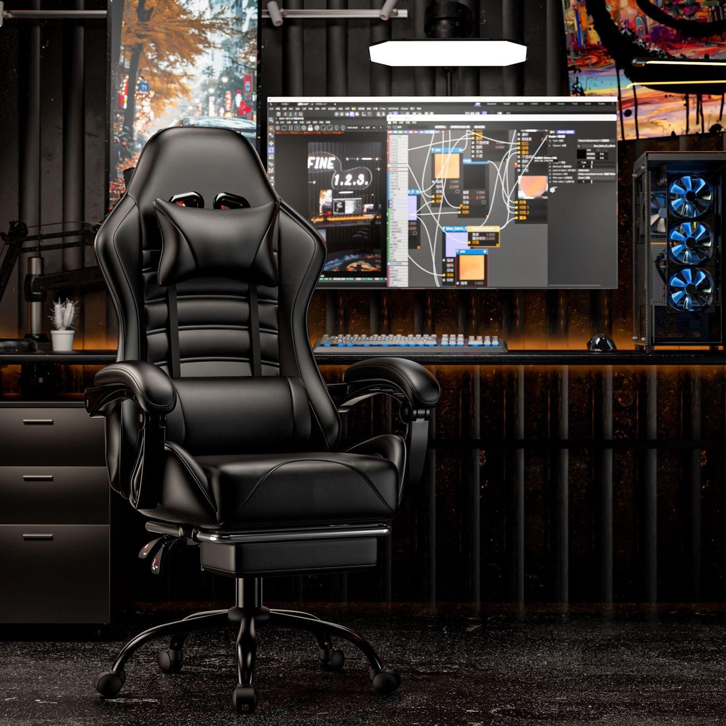 Ergonomic Gaming Chair for Adults with Adjustable Height - Inside The Bars