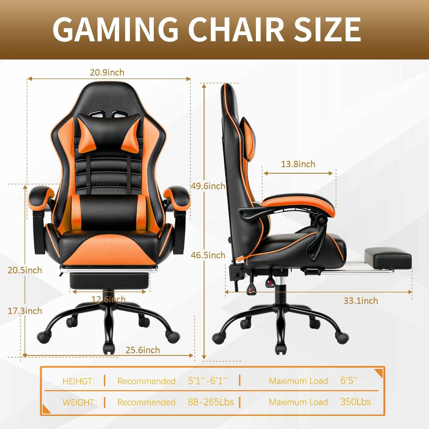 Ergonomic Gaming Chair for Adults with Adjustable Height - Inside The Bars