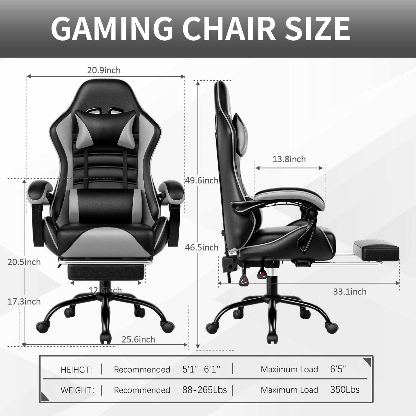 Ergonomic Gaming Chair for Adults with Adjustable Height - Inside The Bars