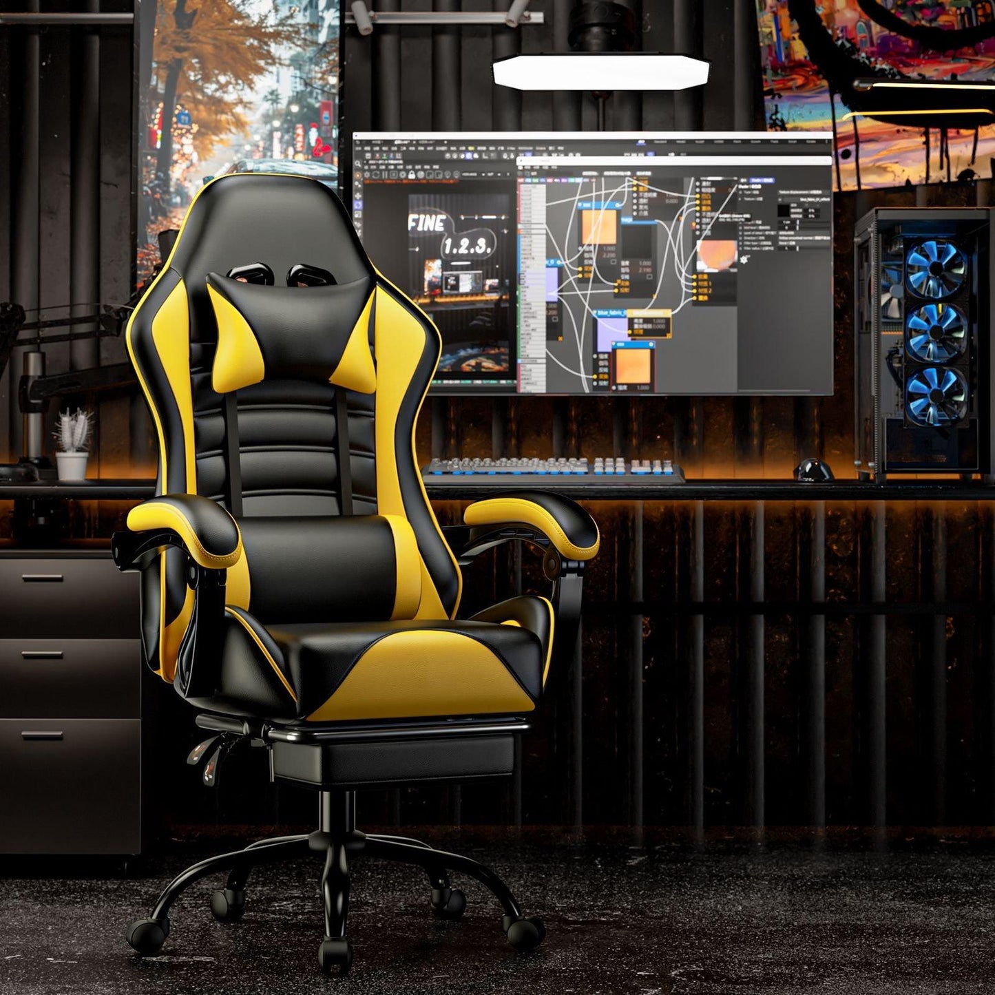Ergonomic Gaming Chair for Adults with Adjustable Height - Inside The Bars